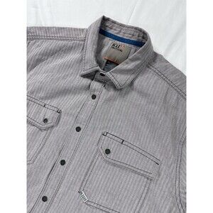 5.11 Tactical Shirt Men's Large Gray Herringbone Snap Front Short Sleeve Outdoor